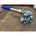 SS304 BSP / NPT Spring Return Handle 3pc Ball Valve